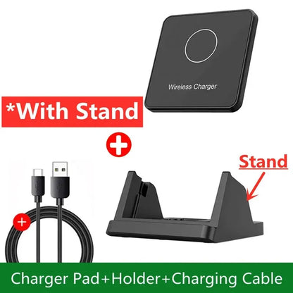 30W Wireless Charger Pad Stand Desktop Ultra-thin Mobile Phone Fast Charging Dock Station For iPhone 15 14 13 12 Samsung Xiaomi