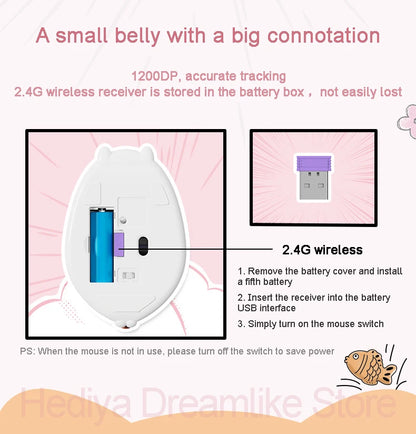 Cute Cat Wireless 2.4G Mouse kitten Designed Creative Mause Ergonomic USB Optical 1200 DPI Mini Mice Kid Gifts For PC Laptop