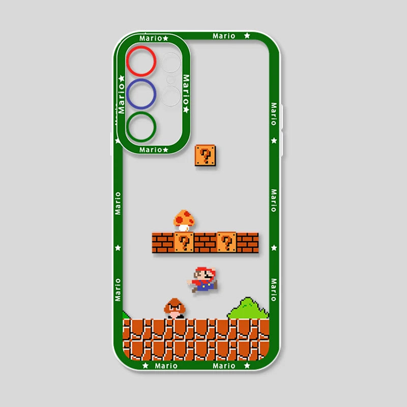 Cartoon Game Super Mario For Samsung Galaxy S23 S22 S21 S20 Pro FE Ultra A23 A52 A53 A71 Angel Eyes Transparent Phone Case