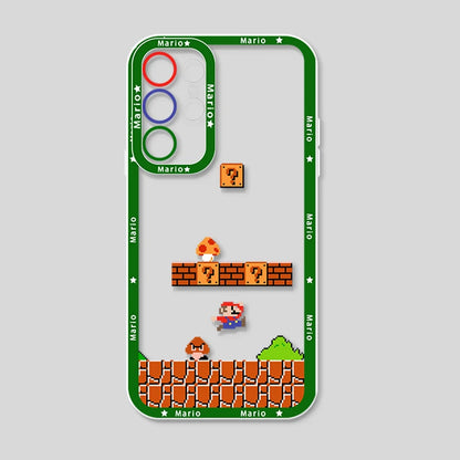 Cartoon Game Super Mario For Samsung Galaxy S23 S22 S21 S20 Pro FE Ultra A23 A52 A53 A71 Angel Eyes Transparent Phone Case