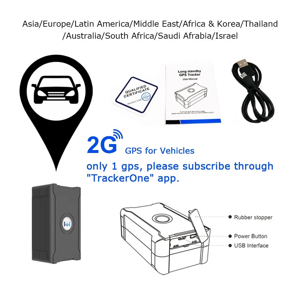 5m Accuracy GPS Tracker Remote Tracking Vehicle Anti-theft for Car Truck Motorcycle Cattle with Affordable Subscription