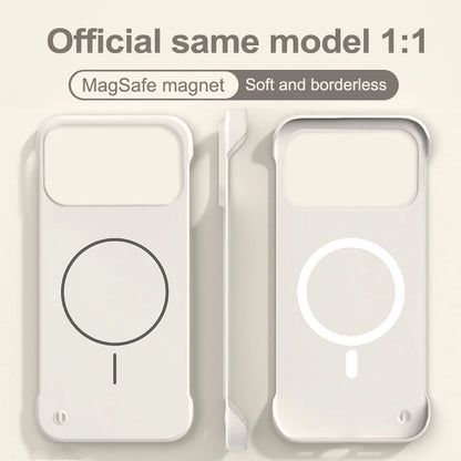 Frameless Solid Color Magnetic Case For iPhone 17 Air 16 15 14 13 12 11 Pro Max Plus 16E For Magsafe Hard PC Matte Back Cover