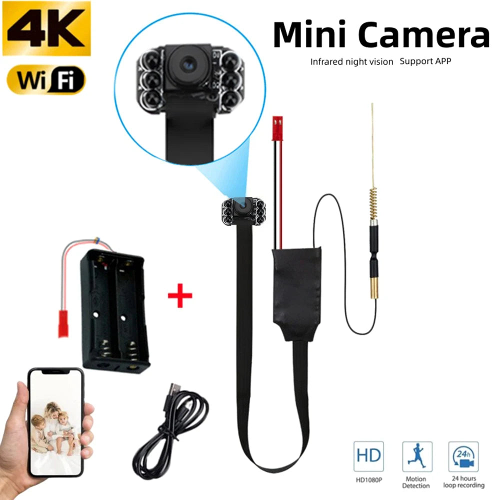 1080P/4K Ultra HD Mini Camera Module WiFi APP Remote Control Wireless Security Surveillance Camera Support Night Shot Camera