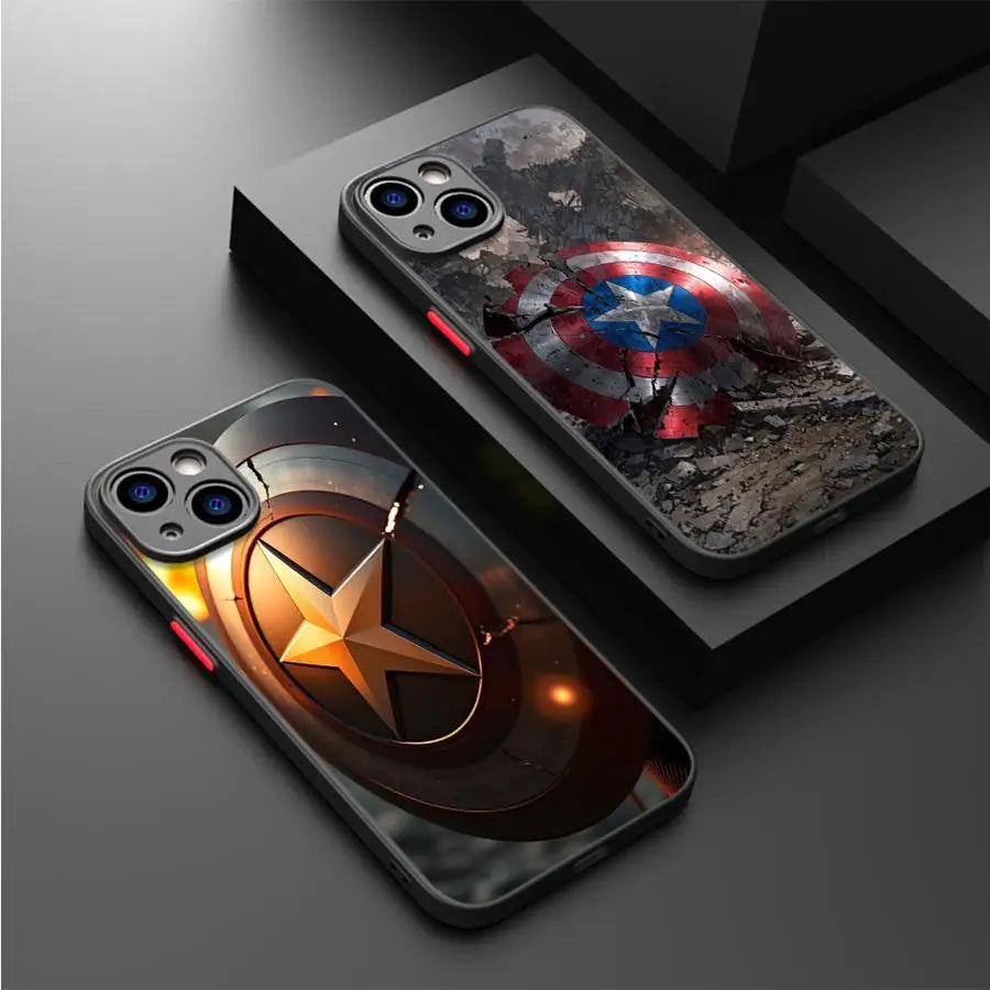 Marvel Captain America Phone Case for iPhone 13 Mini 7 8 Plus XR 12 16 14 Pro SE 16e 11 Pro 15 XS Max 13 Matte Cover