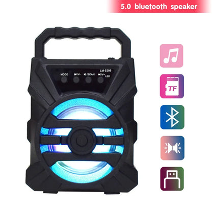500mAh Bluetooth speaker Sound box high power bluetooth speakers TF Udisk karaoke handheld sound subwoofers for dancing