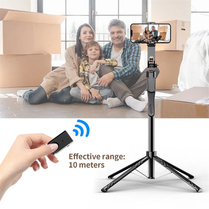 2025 NEW 1850mm Monopod Remote Shutter for iPhone Samsung Xiaomi Phone Holder four Tripod Wireless Bluetooth Selfie Stick