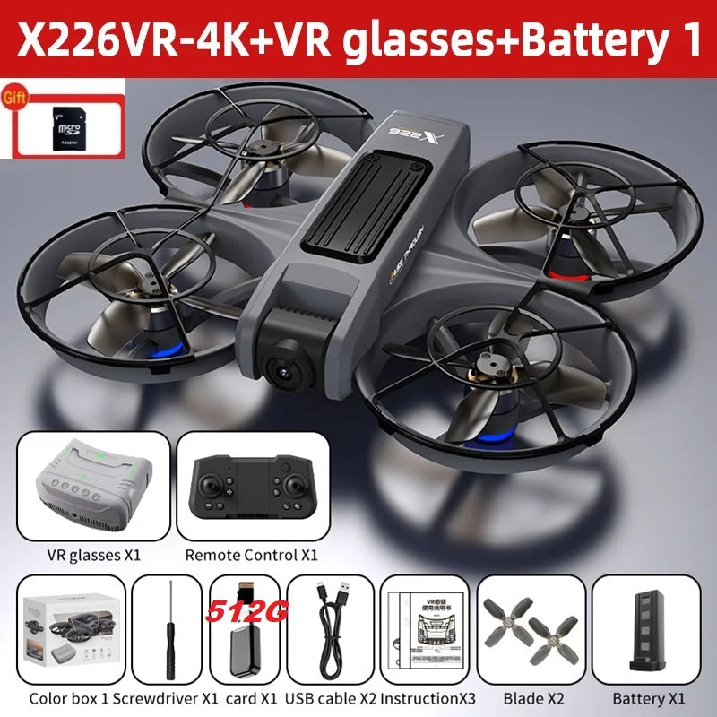 X226 Drone Professional 4K HD Dual Camera LCD VR Remote Control WIFI FPV UAV RC Quadcopter Aerial Photography Airplane Toy Gifts
