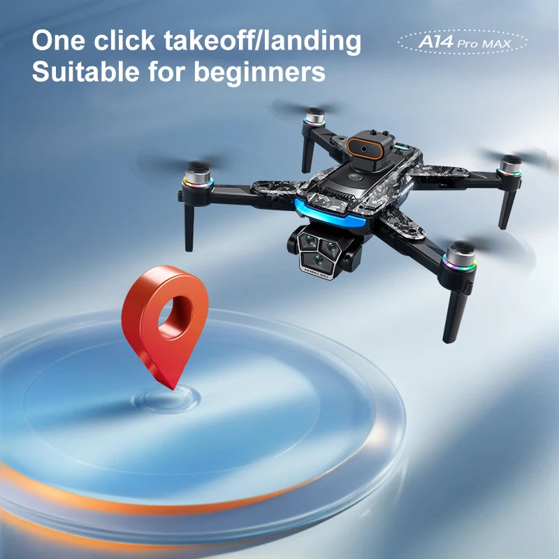 Lenovo  A14Pro max GPS Brushless 8K three Camera Optical Flow Obstacle Avoidance Foldable Quadcopter RC Distance Drone Toys