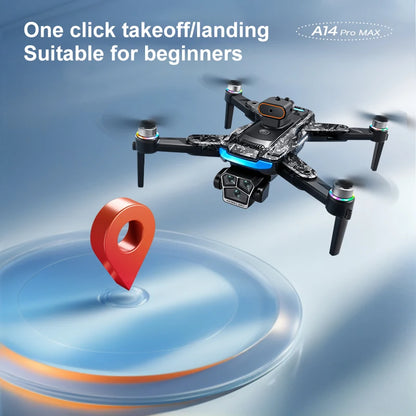 Lenovo  A14Pro max GPS Brushless 8K three Camera Optical Flow Obstacle Avoidance Foldable Quadcopter RC Distance Drone Toys