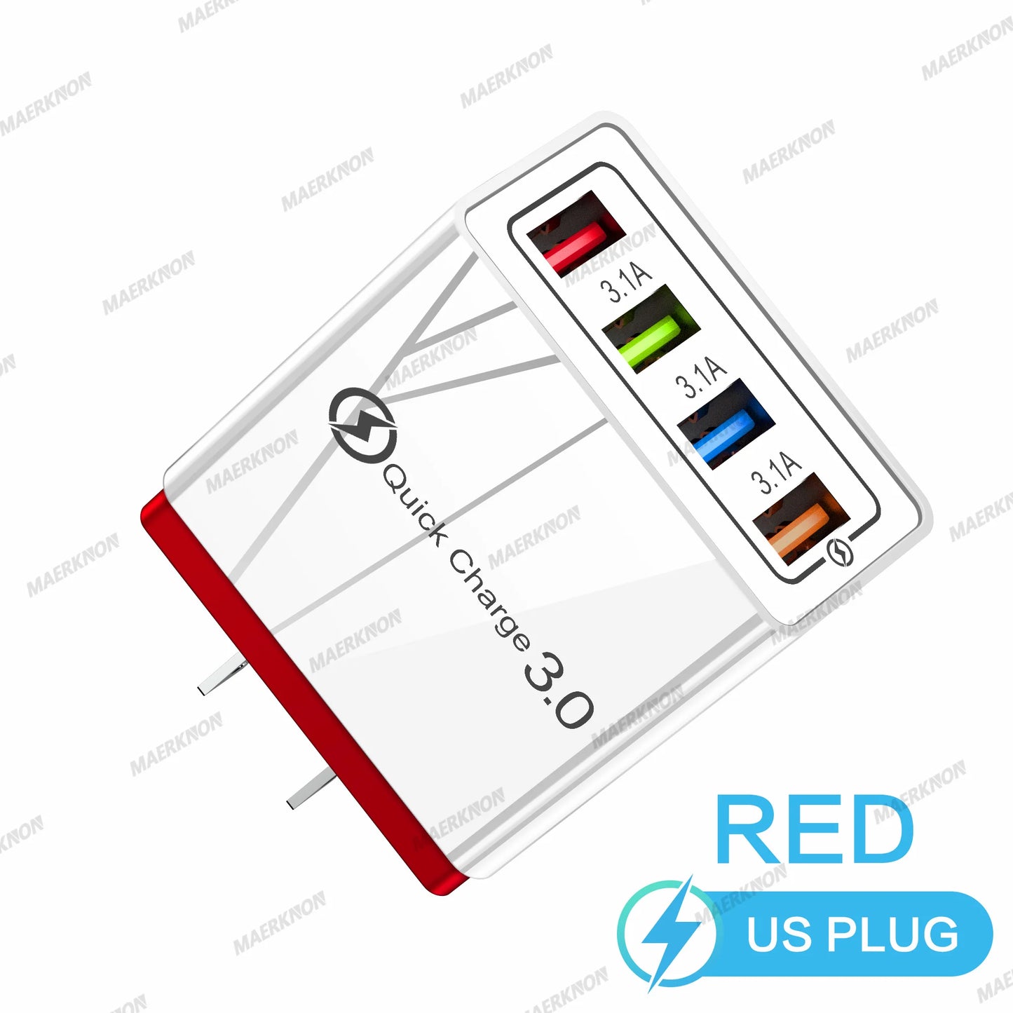 3A USB Charger 4 Ports USB Quick Charge 3.0 EU US Plug For iPhone Samsung Xiaomi Poco Fast Charging Mobile Phone Charger Adapter