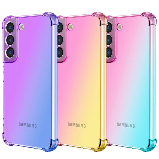 Gradient Airbag Shockproof TPU Case for Samsung Galaxy S25 Edge S24 S23 FE S23 Ultra S22 Plus S21 Protective Cover Funda Coque