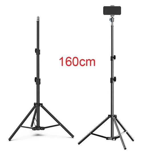 160cm Live Broadcast Tripod Landing Type Camera Anchor Selfie Light Frame Metal Thermometer Phone Holder