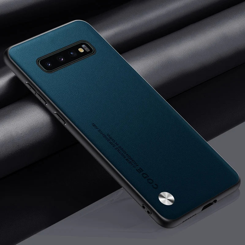 For Samsung S10 5G Phone Case Coque Luxury PU Leather Case For Samsung Galaxy S10 Plus S10Plus Matte Silicone Protection Cover