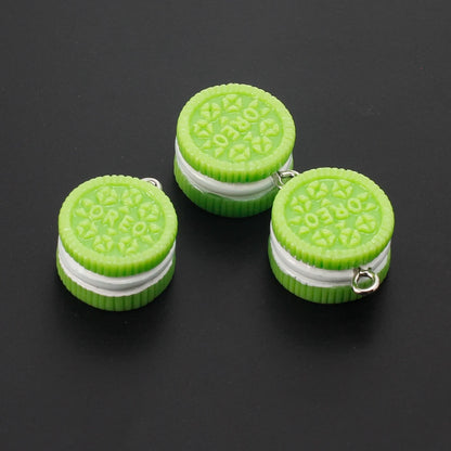 10pcs Macaron Biscuits Cookies Resin Charms Chocolates Snacks Food Pendants for Earrings Keychain Diy Jewelry Making Supplies