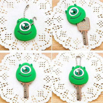 Cartoon Silicone Protective Key Cover Sleeve Key Control Dust Cover Holder Case Cute Animation Figures Keychain Keyring Pendant