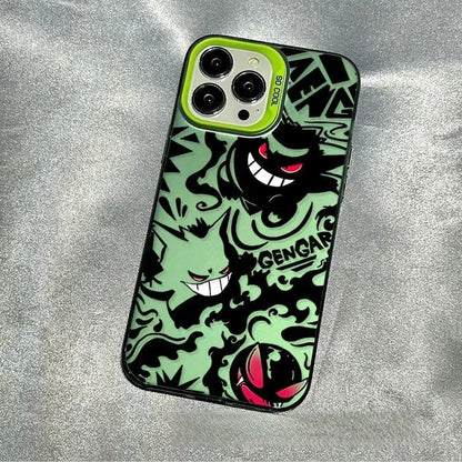 Anime Phone Case For Gengars P-Pokémons iPhone 16 15 14 13 12 11 Pro Max X XR XSMAX 8 7 Plus Candy Matte Shockproof Back Cover