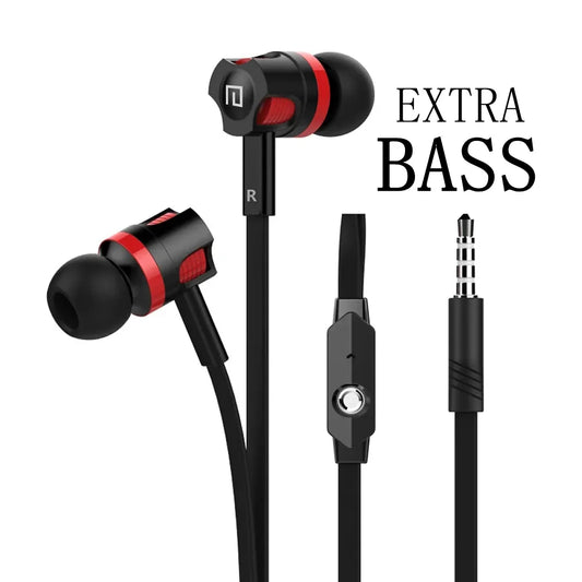 Extra Bass Headphones wired Earphone 3.5mm Earphones With Microphone Noodles Style Sport Headset auriculare for Samsung