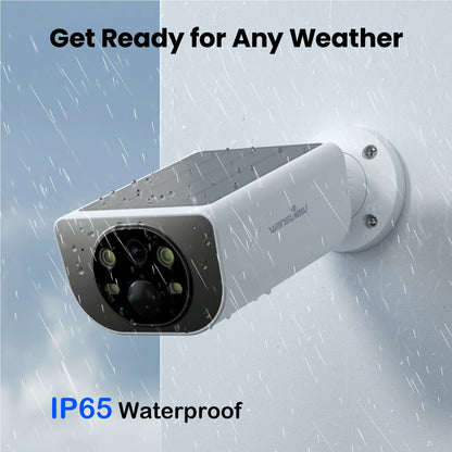 Wansview Outdoor Solar Security Camera with Battery 3MP 2.4G WIFI Camera Battery Cloud Storage Color Night Vision 2-Way Audio
