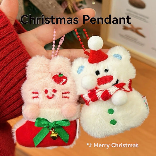 1/3 Pcs Christmas Plush Doll Pendant Girl Small Animal Decoration Cute Doll Keychain