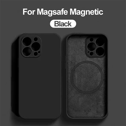 Liquid Silicone For Magsafe Magnetic Case For iPhone 16 15 14 12 11 13 Pro Max 16 Plus Wireless Charging Cover Phone Accessories