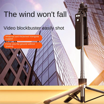 FANGTUOSI 2025 new Expandable Phone Tripod stand Selfie Stick With fill light With Detachable BT Wireless Remote for smartphone