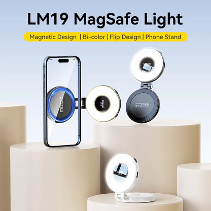 Ulanzi LM19 MagSafe Light Bi-Color Flip Fill Light Suitable for Magnetic Mobile Phones CRI 95+ for Vlog Livestream Photograph