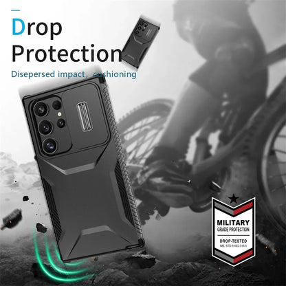 Case For Samsung Galaxy S25 S24 S23 Ultra Plus FE A55 A35 A56 A36 5G Military Grade Shockproof Protective Slide Camera Cover