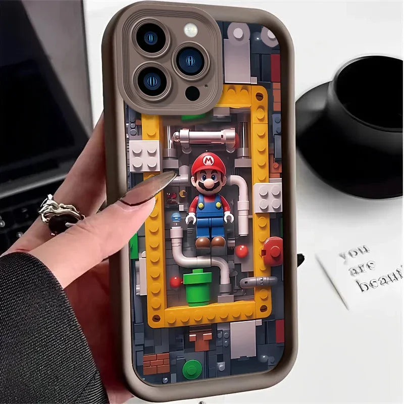 Cartoon Super M-Marios Bros Case for iPhone 16 E 15 Pro Max 14 Plus 13 12 Mini 11 Pro Max XS X 8 7 SE Liquid Silicone Back Cover