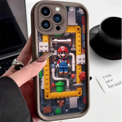 Cartoon Super M-Marios Bros Case for iPhone 16 E 15 Pro Max 14 Plus 13 12 Mini 11 Pro Max XS X 8 7 SE Liquid Silicone Back Cover