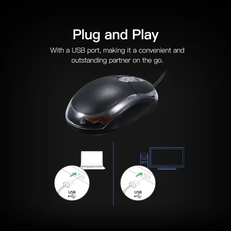 Usb Optical Mouse Mini USB Mouse Wired 1000 DPI Optical LED 2 Buttons Desktop Computer Notebook Universal Mouse office Home