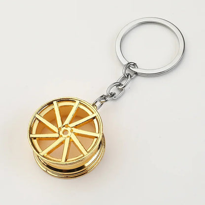 Creative Gear Head Keychain Speed Gearbox Keyring for Car Key Turbo Hub Brake Disc Pendant Shock Absorber Keys Holder Chain Ring