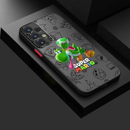 Anime Super M-Mario Cute Art Frosted Translucent For Samsung Note 20 A35 A03 A54 A31 A22 A34 A14 A24 A04 A55 5G Back Phone Case