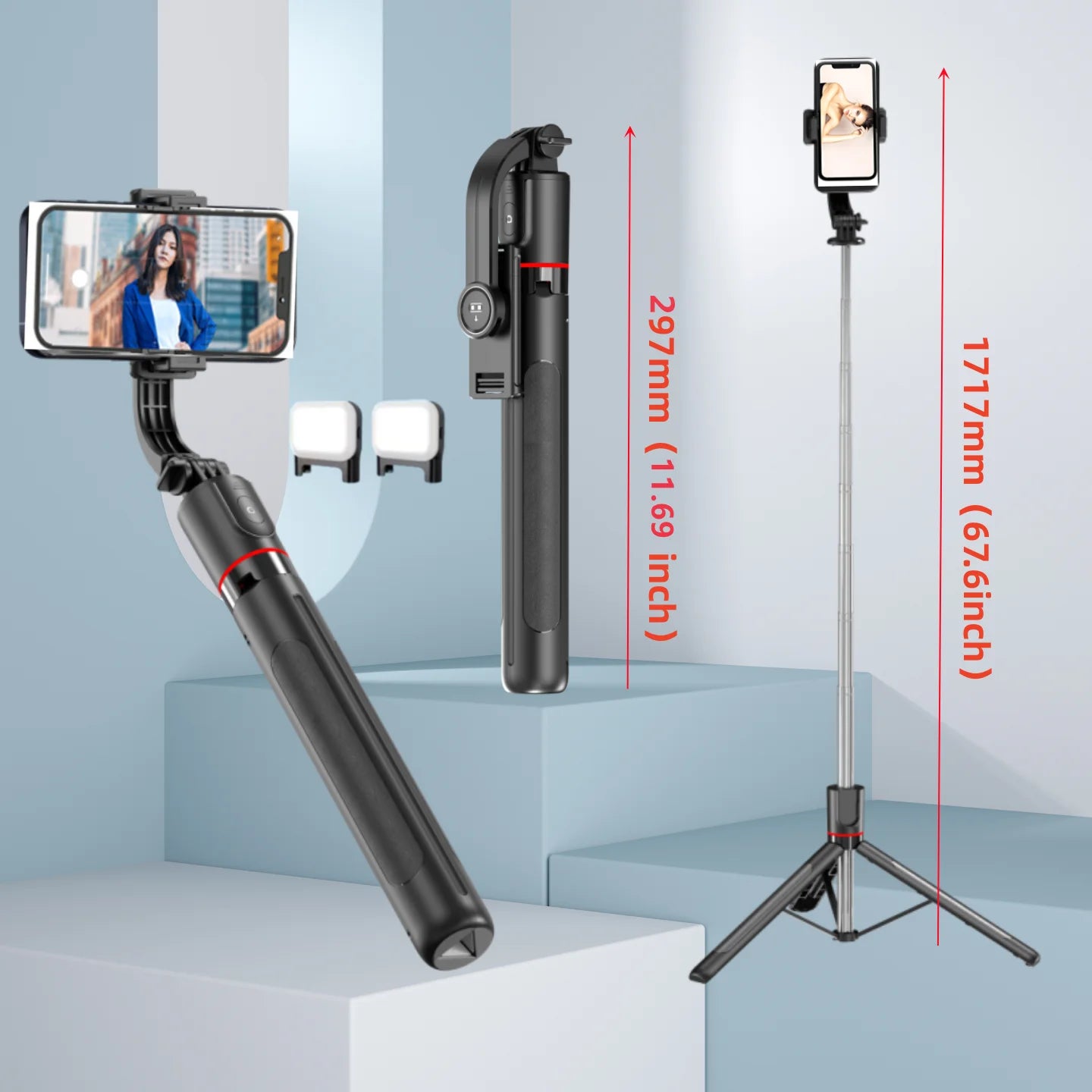 2025 NEW Monopod Remote Shutter Fill Light for iPhone Samsung Xiaomi Phone Holder Mini Tripod Wireless Bluetooth Selfie Stick