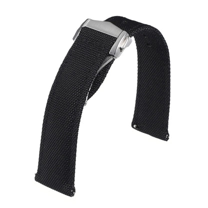 Deployant Sailcloth Watch Strap 20mm 22mm Two-Side Waterproof Nylon Quick Release With Folding Buckle Watch Band for Omega