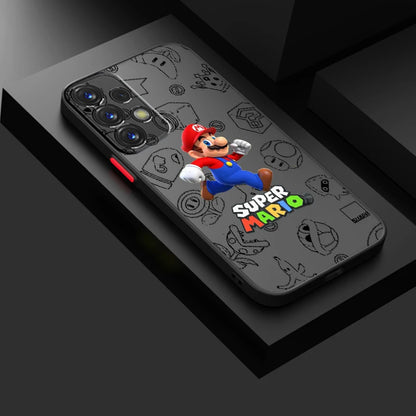 Anime Super M-Mario Cute Art Frosted Translucent For Samsung Note 20 A35 A03 A54 A31 A22 A34 A14 A24 A04 A55 5G Back Phone Case