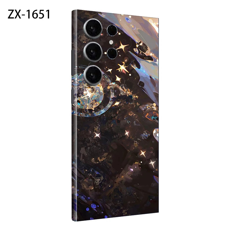 Colorful Decal Skin for Samsung Galaxy S24 S23 S25 Ultra Plus S24Ultra Back Screen Protector Cover Wrap Stones Sticker