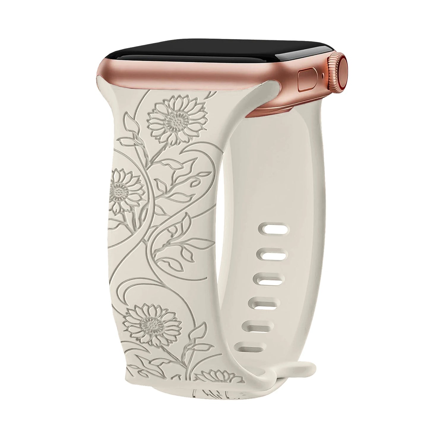 Strap For Apple Watch Band 40mm 44mm 41mm 49mm 45mm 46mm 42mm Silicone Engraved Bracelet iwatch Series ultra 2 10 9 SE 8 7 6 5 4