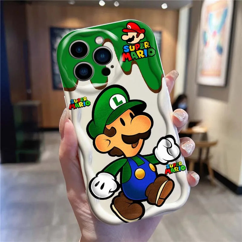 M-Marios Popular Cute Art For Apple iPhone 16 16E 15 14 13 12 11 XR XS X Pro Max Plus Wave Oil Cover Soft Funda Phone Case