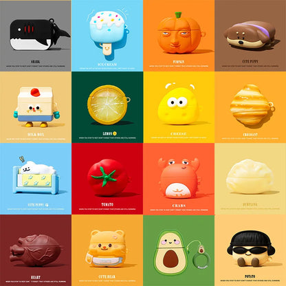 3D Ice Cream Puppy Cartoon Cover for AirPods 4 Case Cute Earphone Case for AirPods Pro 2 Charging Cover for AirPods 4 3 2 1
