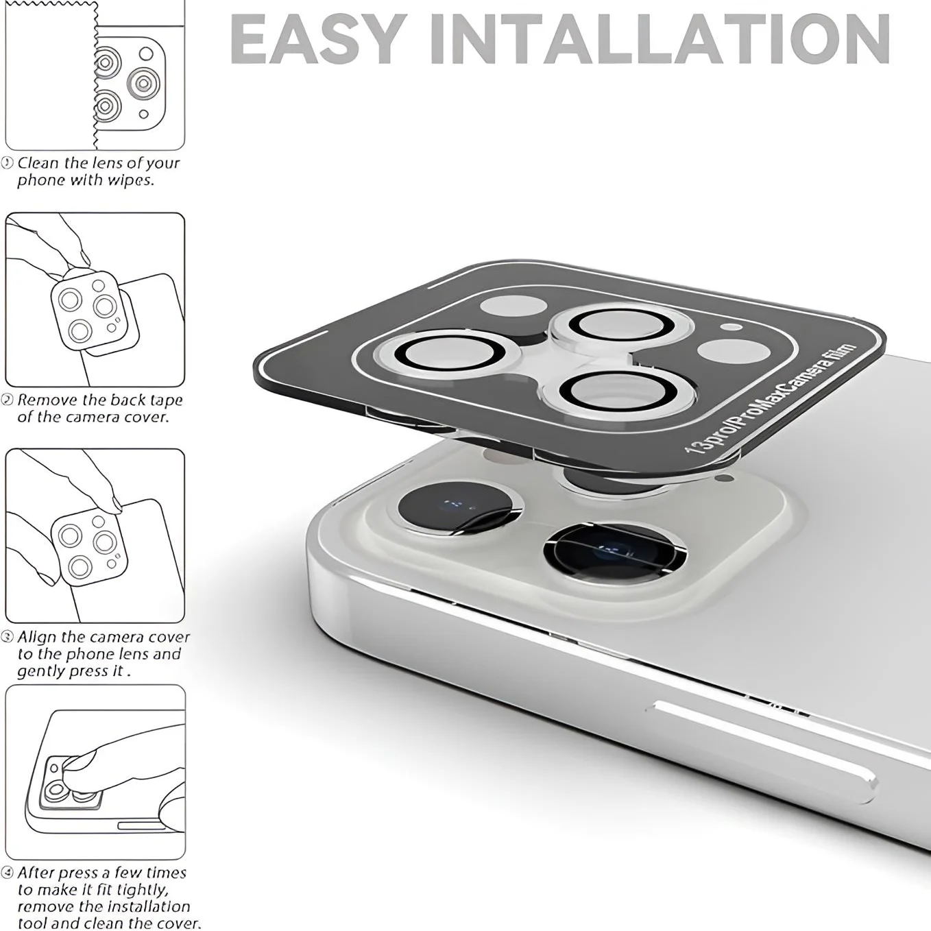 Precise Positioning Metal Camera Lens Film For iPhone 16 15 14 13 12 Pro Max Shatterproof Camera Metal Ring Cover Accessorie