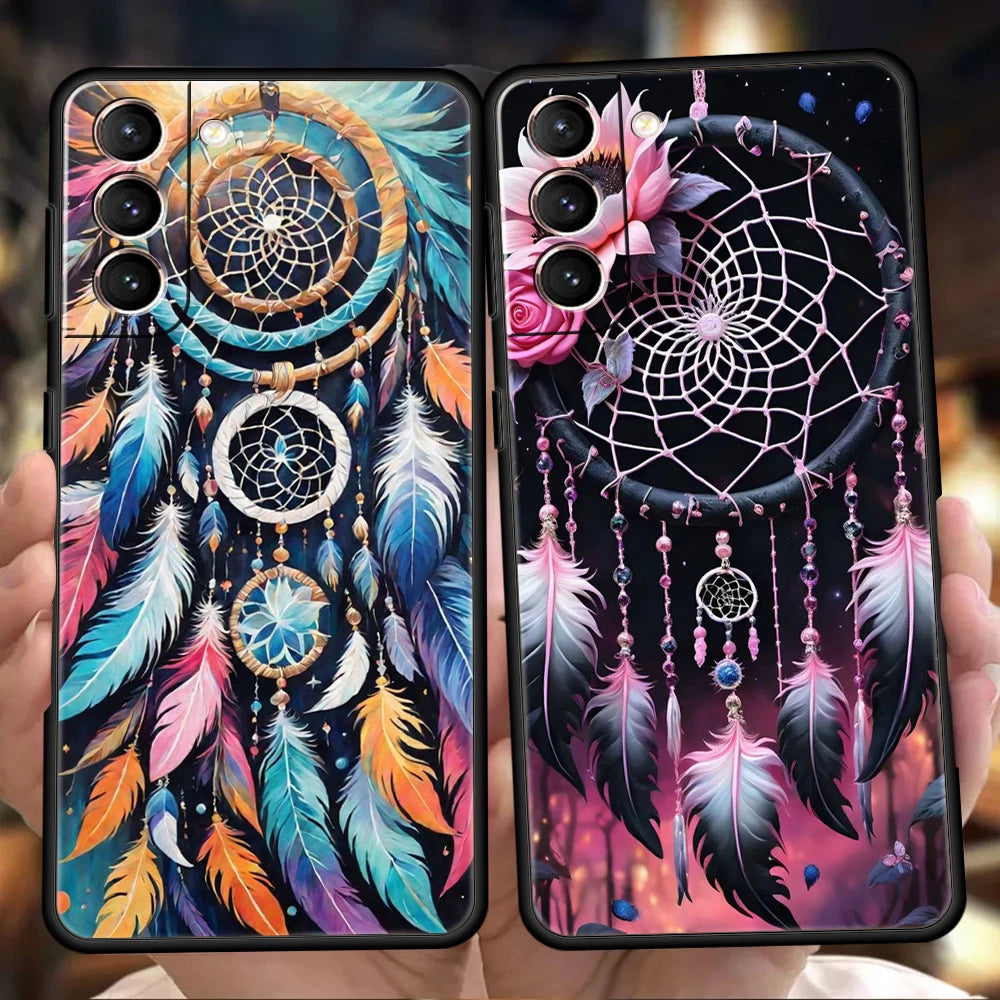 Mandala Dreamcatcher Phone Case for Samsung Galaxy S24 S23 S22 S20 S21 FE Ultra S10 S10E S9 S8 Plus 5G Silicone TPU Cover Capas