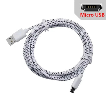 2.4A Micro USB Cable 0.5m/1m/2m/3m Data Sync USB Charge Cable For Samsung Huawei Xiaomi Android Nylon Braided Microusb Data Cord