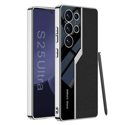 Thin TPU Soft Supercar Footage Case For Samsung Galaxy S23 S24 S25 Ultra 5G Plating Leather S24Ultra S25Ultra Protection Cover
