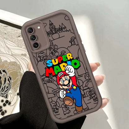 Anime M-Marios Cartoon Phone Case For Samsung Galaxy S25 S24 S23 S22 S21 S20 Ultra Plus FE 5G Eye Ladder Soft TPU Cover