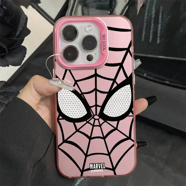 Marvel Superhero Spider-Man Case for iPhone 16 12 13 mini 11 14 15 Pro Max XR 8 Plus Hard Plastic Shockproof Cover for Men Boys