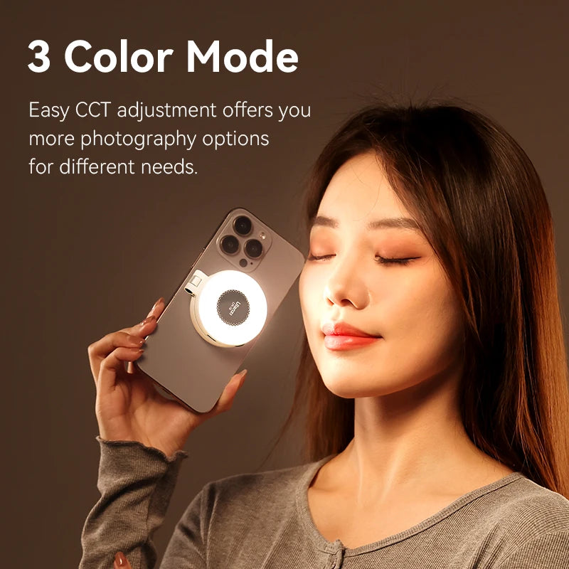 Ulanzi LM19 MagSafe Light Bi-Color Flip Fill Light Suitable for Magnetic Mobile Phones CRI 95+ for Vlog Livestream Photograph