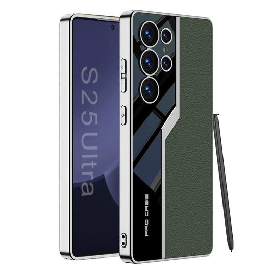 Thin TPU Soft Supercar Footage Case For Samsung Galaxy S23 S24 S25 Ultra 5G Plating Leather S24Ultra S25Ultra Protection Cover