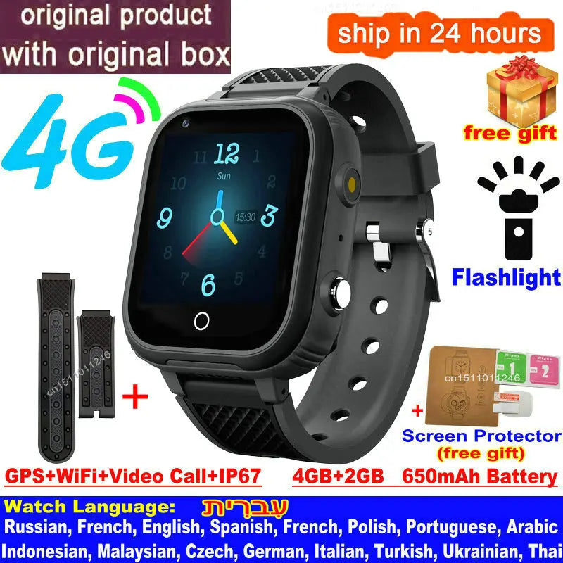 New 4G Smart Watch Kids GPS WIFI Video Call SOS IP67 Waterproof LT21 Child Smartwatch Camera Voice Monitor Tracker Location