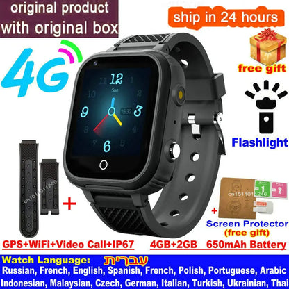 New 4G Smart Watch Kids GPS WIFI Video Call SOS IP67 Waterproof LT21 Child Smartwatch Camera Voice Monitor Tracker Location