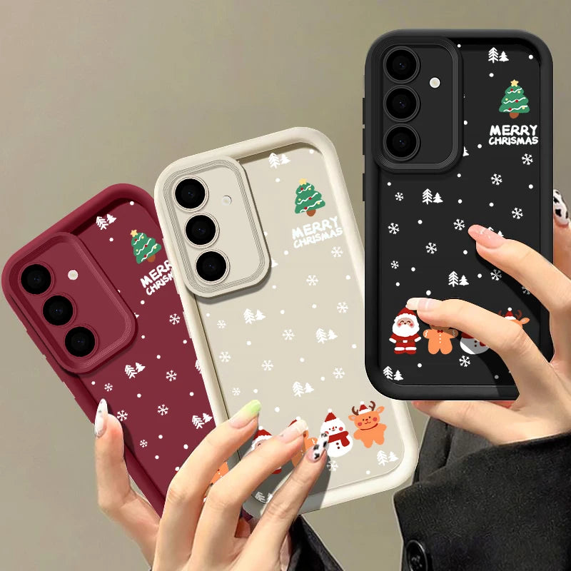 Christmas New Year TPU Case For Samsung Galaxy S25 Edge S23 S24 Ultra S24 FE A17 A55 A54 A15 A16 A36 A35 A25 A56 5G Phone Cover